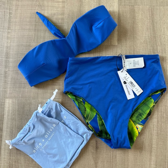 Alice & Olivia Peri Set Palm/Blue - Picture 2 of 3